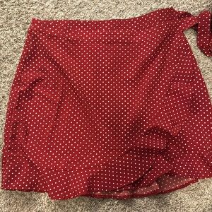 Nasty Gal Red White Polka Dot Mini Faux Wrap
Skirt Size US 10